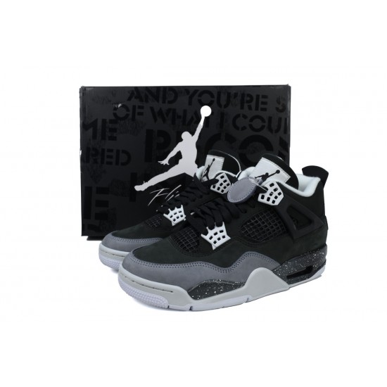 Air Jordan 4 Fear Black Grey Mens Shoes FQ8138-002