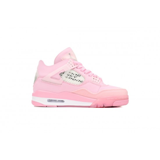 OFF White x Air Jordan 4 Pink Co Branding CV9388-105 Women/Men AJ4 Shoes